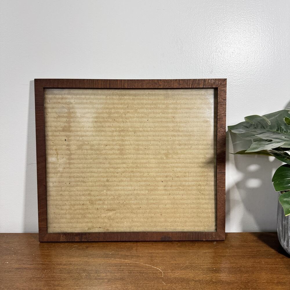 Vintage Dark Brown Wood Picture Frame Wall Mount 8x10" Glass